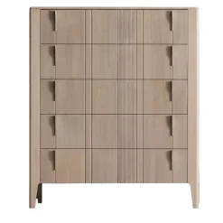Domino 5-Drawer Beige Canaletto Walnut Chest of Drawers