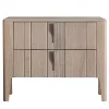 Domino 2-Drawer Beige Canaletto Walnut Nightstand