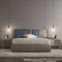 Domino 2-Drawer Beige Canaletto Walnut Nightstand