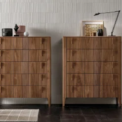 Domino 5-Drawer Canaletto Walnut Chest of Drawers
