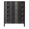 Domino 5-Drawer Two-Toned Gray Canaletto Walnut Chest of Drawers