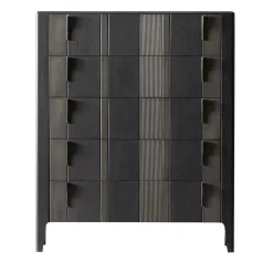 Domino 5-Drawer Two-Toned Gray Canaletto Walnut Chest of Drawers
