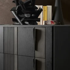 Domino 5-Drawer Two-Toned Gray Canaletto Walnut Chest of Drawers