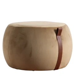 Domino Olive Green Pouf