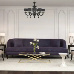 Donatello 8-light Black Murano Glass Oval Chandelier