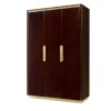 3-Door Cabinet in Dark Eucalyptus with Brass Accents from Studio Privè Collection