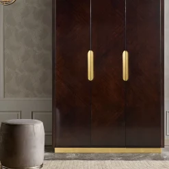 3-Door Cabinet in Dark Eucalyptus with Brass Accents from Studio Privè Collection
