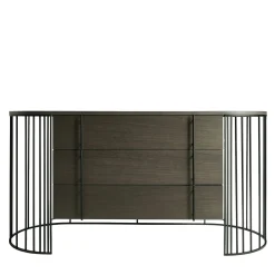 Doppler Matt Black Metal And Smokey Gray Wood Drawer Unit