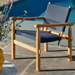 Doron Hotel Blue Outdoor Chair by Charlotte Perriand