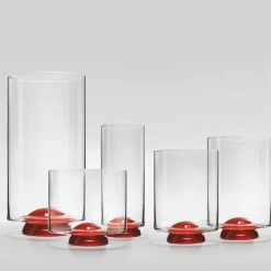 Dot Red & Transparent Whisky Glass by Giovanni Patalano