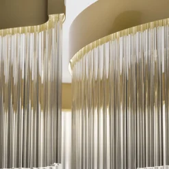 Double C Transparent Glass Chandelier