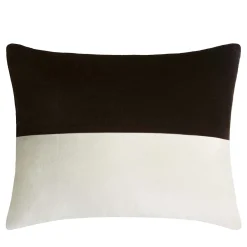 DOUBLE HORIZONTAL Velvet black and white cushion