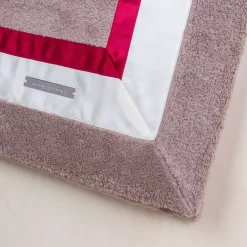 Dove-Grey and Red Beach Towel