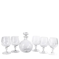 Dragon & Phoenix Transparent Set of Pitcher and 5 Glasses