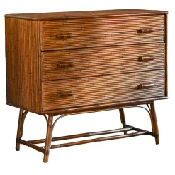3-Drawer Four-Legged Bamboo Chest of Drawers