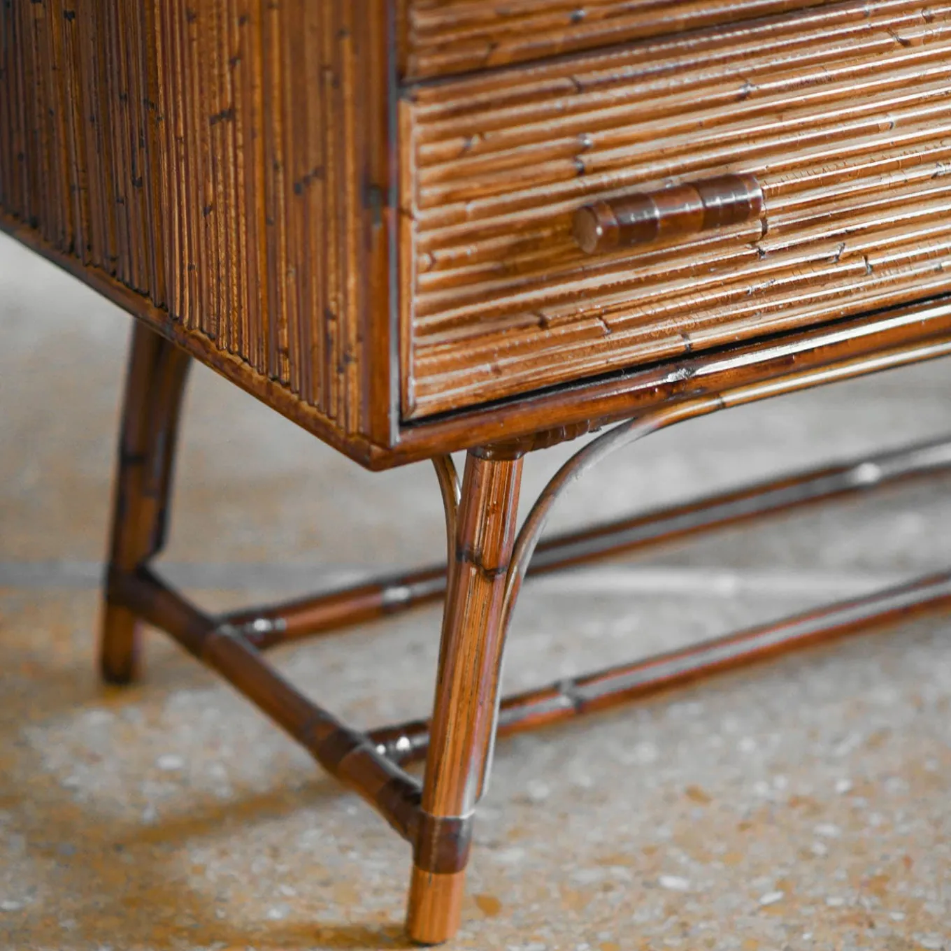3-Drawer Four-Legged Bamboo Chest of Drawers