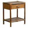 1-Drawer Wicker & Bamboo Nightstand
