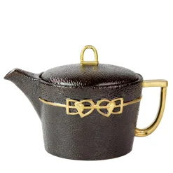 DRESSAGE TEA POT - BLACK AND GOLD