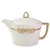 DRESSAGE TEA POT - WHITE AND GOLD