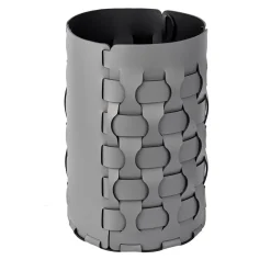 Dubai Grey and black leather Waste Basket
