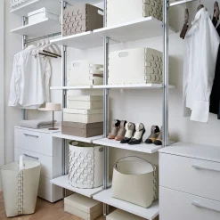 Dubai Round White and Panna Cotta Leather Basket