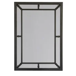 Duet Transitional-Style Black Limewood & Beech Wall Mirror