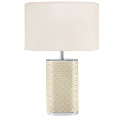 Ebe Handwoven Chrome Table Lamp