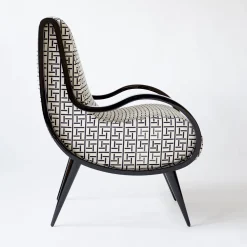 Eclipse armchair in black and white fabric