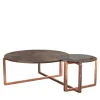 ECLISSE Round Walnut & Glass Coffee Table