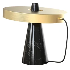 ED039 Black Stone and Brass Table Lamp