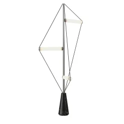 Ed047 Chrome Floor Lamp with Black Base