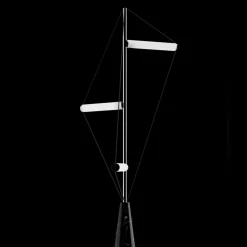 Ed047 Chrome Floor Lamp with Black Base