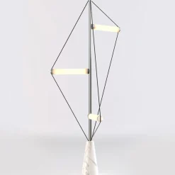 Ed047 Chrome Floor Lamp with White Base
