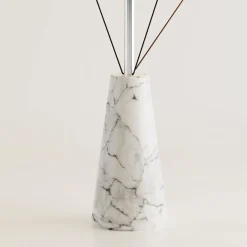 Ed047 Chrome Floor Lamp with White Base