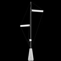 Ed047 Chrome Floor Lamp with White Base