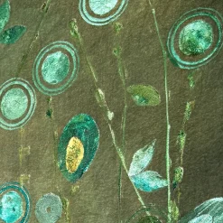 Eden Green Velvet Hand-Painted Tapestry