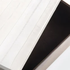 Eel Leather And Burnished Brass Box with Lid