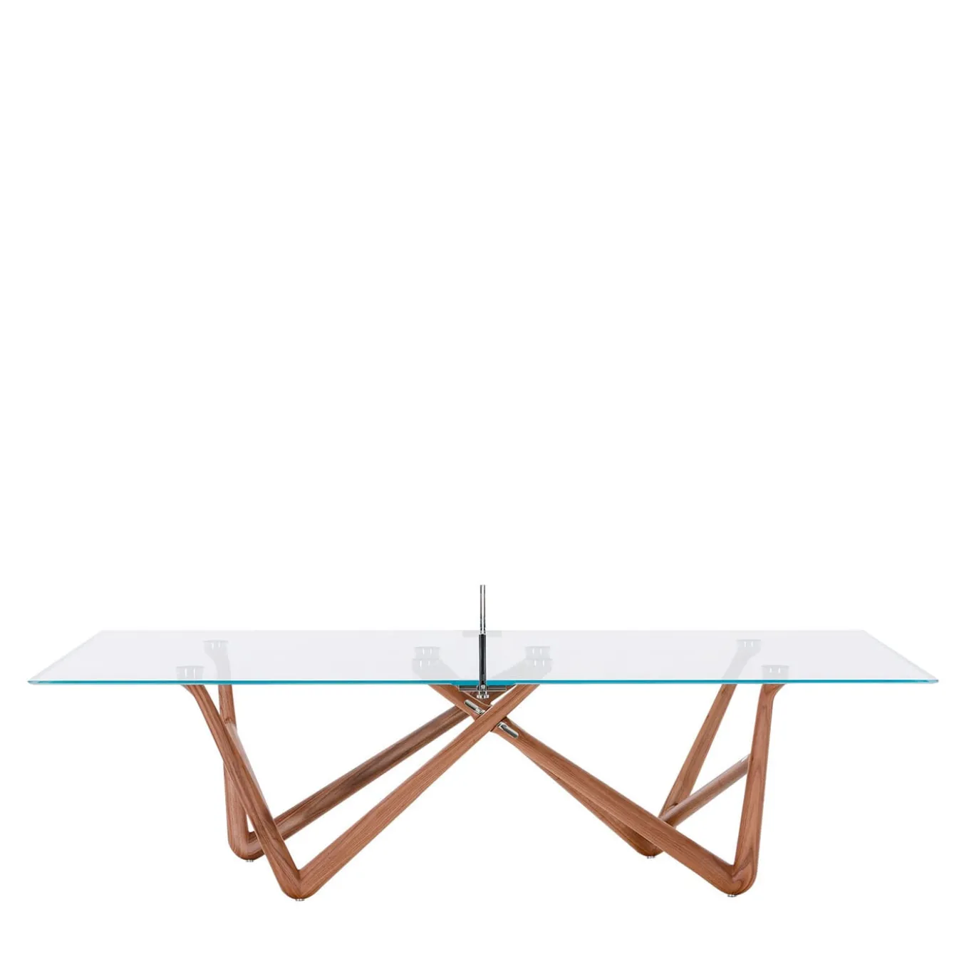 Effetto 71 Walnut And Glass Top Table Tennis And Dining Table