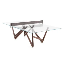 Effetto 71 Wenge wood And Glass Top Table Tennis And Dining Table