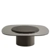Egg Basso Gray Oval Coffee Table with Glass Top