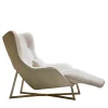Egoiste White Leather Chaise Longue