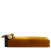 Egon Yellow Velvet With Leather And Horn Details Chaise Lounge