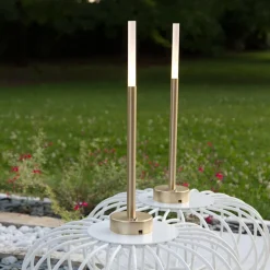 Eklé Brushed Gold Portable Lamp