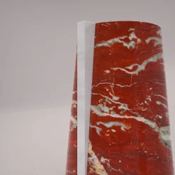 Elara Rosso Francia & White Carrara Vase