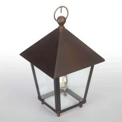 Elena Square Burnished Brass Lantern