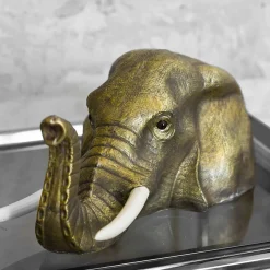 Elephant Head Brass Sculpture