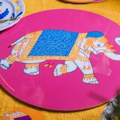 Elephant Set of 2 Pink Placemats