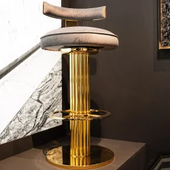 Elide Gold Brass Bar Stool
