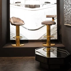 Elide Gold Brass Bar Stool
