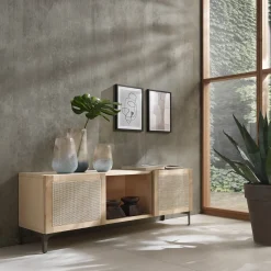 Elisa 2-Door Ash & Wicker TV Stand